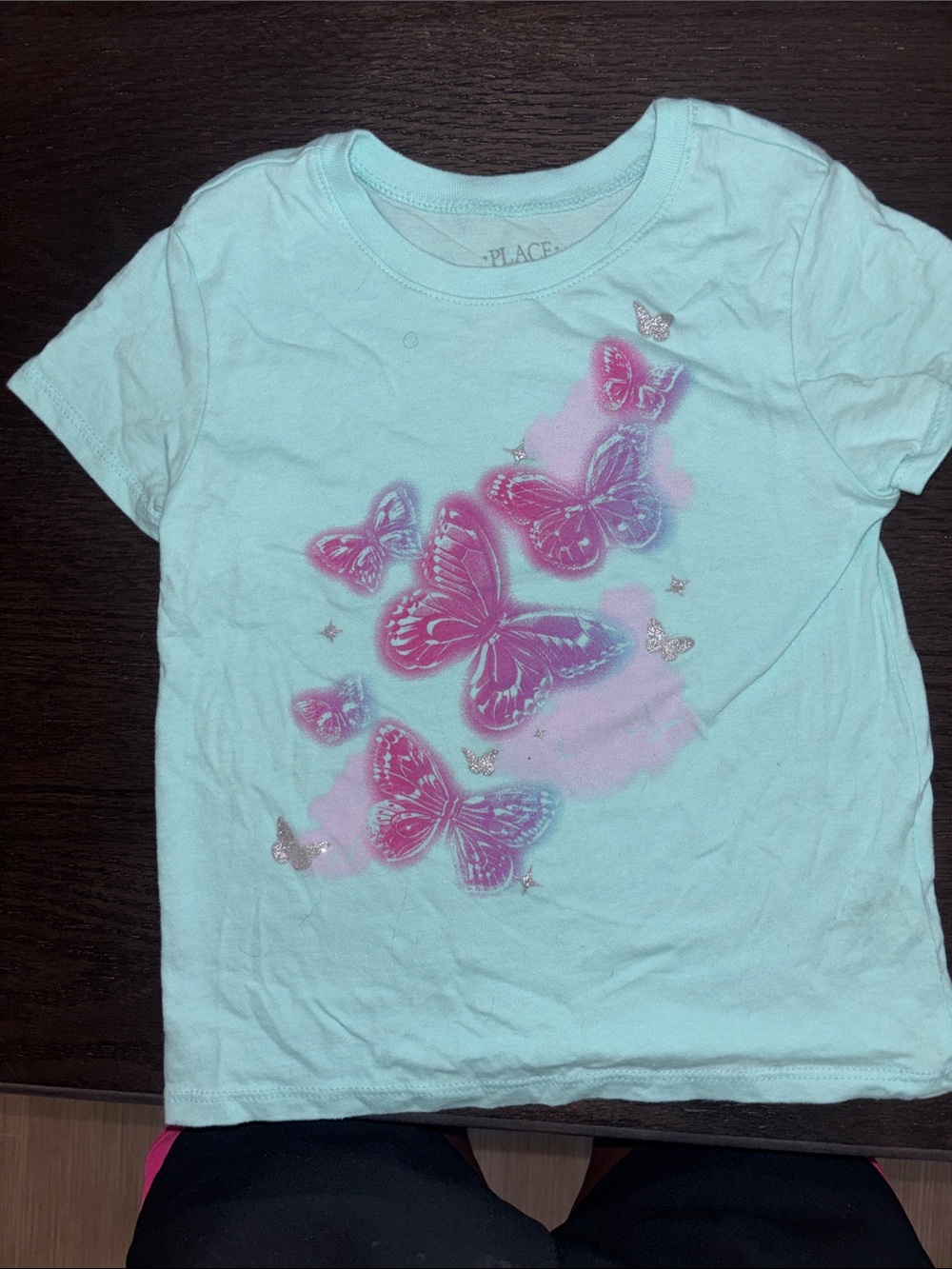 The Children's Place Mint Tee with Pink & Purple Butterfly Print